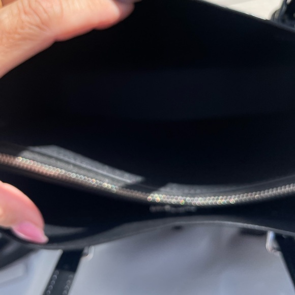 Coach Mollie Black Croc-Embossed Leather Tote - Picture 4 of 8